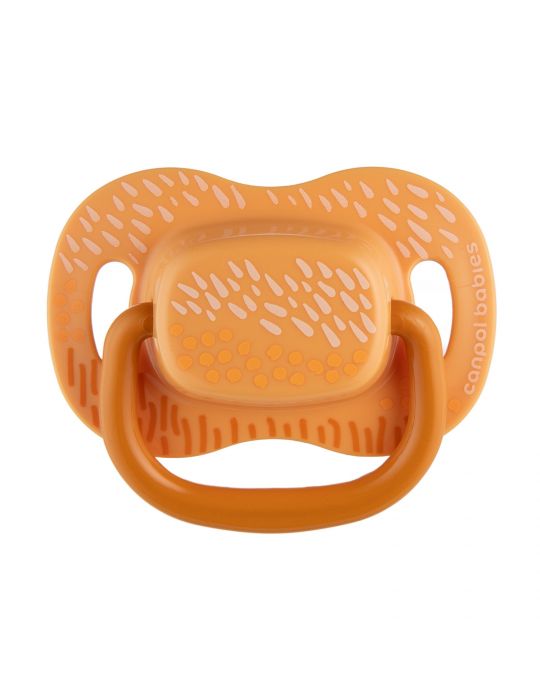 Canpol Babies Smoczek uspokajający silikonowy symetryczny Mountains 0-6m 2 szt. żółte
