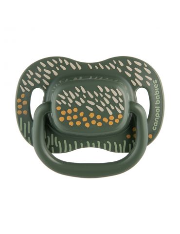 Canpol Babies Smoczek uspokająjacy silikonowy symetryczny Mountains 6-18m 2 szt. zielone