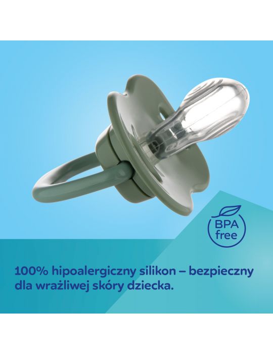 Canpol Babies Smoczek uspokająjacy silikonowy symetryczny Mountains 6-18m 2 szt. zielone
