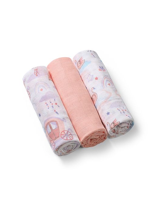 BabyOno Pieluszki muślinowe łabędzie brzoskwiniowe