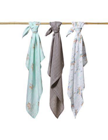 BabyOno Pieluszki bambusowe samoloty szare