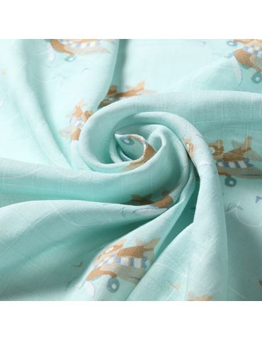 BabyOno Pieluszki bambusowe samoloty szare