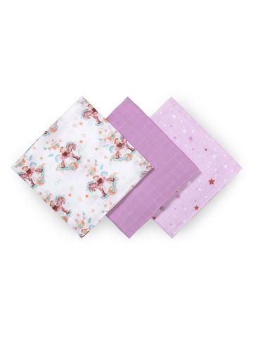 BabyOno Pieluszki bambusowe koniki fioletowe