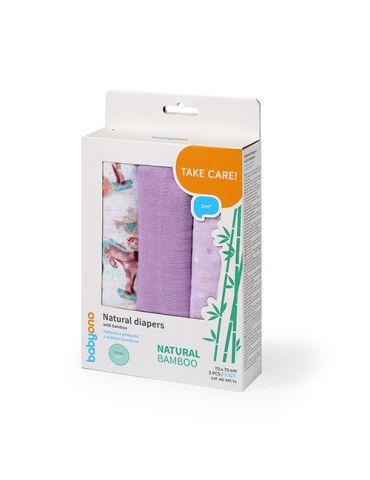 BabyOno Pieluszki bambusowe koniki fioletowe