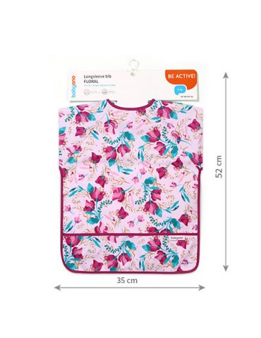 BabyOno Śliniak z długim rękawem Floral