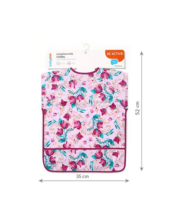 BabyOno Śliniak z długim rękawem Floral