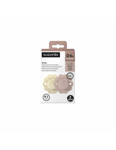 Suavinex Smoczek fizjologiczny silikonowy SX Pro Wonder 0-6 m Whitecap gray/Pale mauve