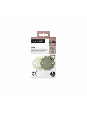 Suavinex Smoczek fizjologiczny silikonowy SX Pro Wonder 6-18 m Almost aqua/Hedge green