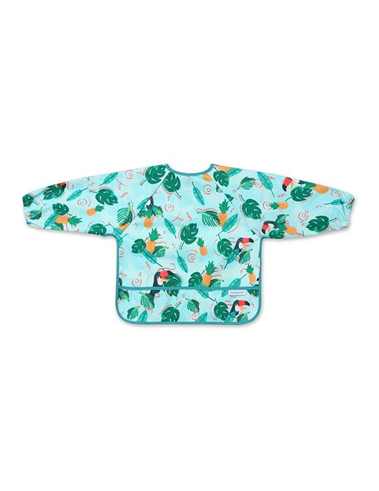 BabyOno Śliniak z długim rękawem Toukans turkusowy