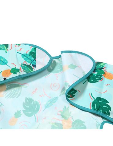 BabyOno Śliniak z długim rękawem Toukans turkusowy