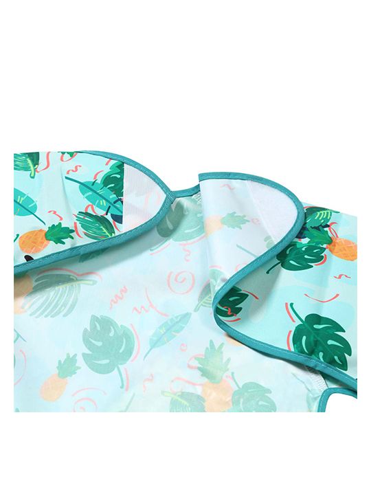 BabyOno Śliniak z długim rękawem Toukans turkusowy