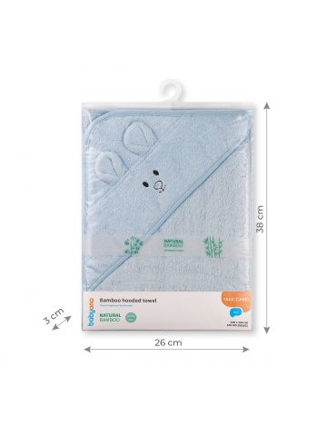 BabyOno Okrycie kąpielowe bambusowe z kapturkiem 100x100 niebieskie