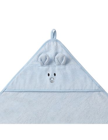 BabyOno Okrycie kąpielowe bambusowe z kapturkiem 100x100 niebieskie