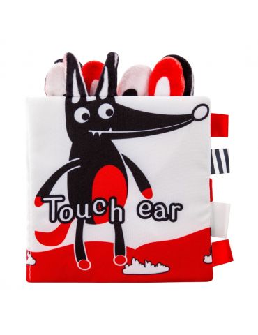 Bocioland Książeczka miękka szeleszcząco-grzechocząca kontrastowa Wilk