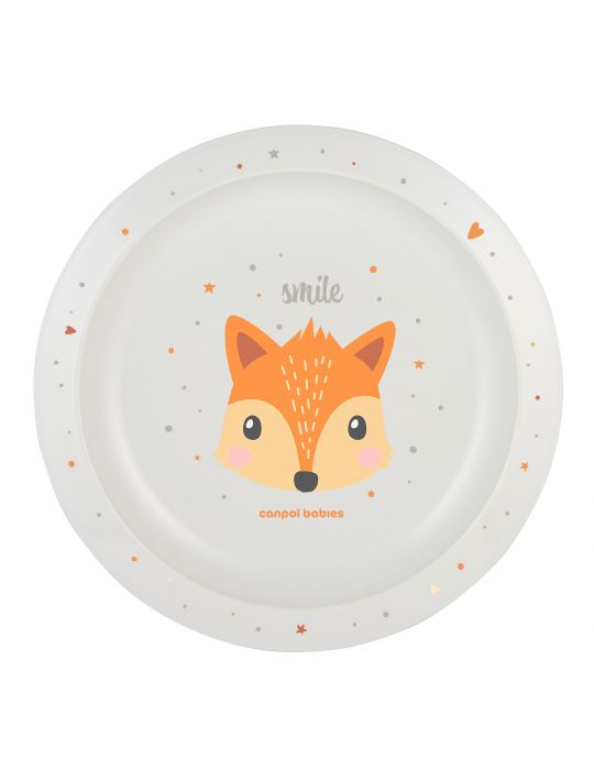 Canpol Babies Talerz plastikowy dla dziecka Cute Animals pomarańczowy