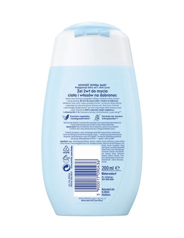 Nivea Baby Żel 2w1 do mycia ciała i włosów na dobranoc 200 ml