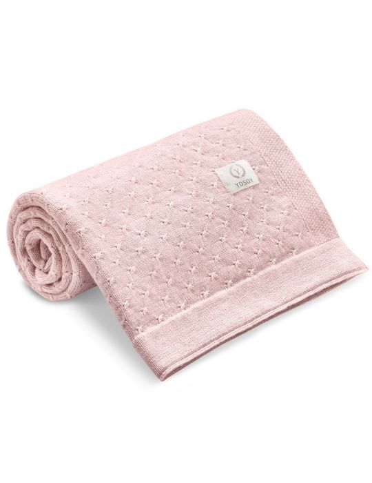 Yosoy Koc 100% merino wool Stars jasny brudny róż