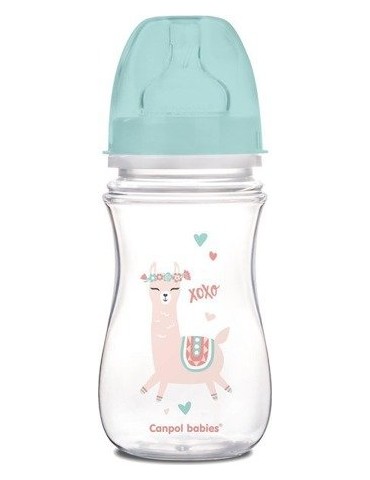 Canpol Babies Butelka antykolkowa EasyStart Exotic Animals 240ml zielona