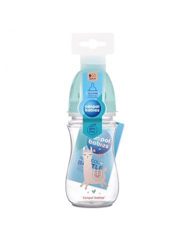 Canpol Babies Butelka antykolkowa EasyStart Exotic Animals 240ml zielona