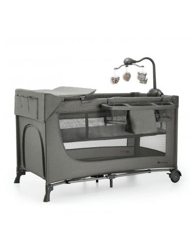 Kinderkraft Łóżeczko turystyczne Joy 2 z akcesoriami ciemnoszare