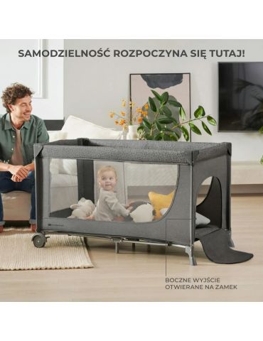 Kinderkraft Łóżeczko turystyczne Joy 2 z akcesoriami ciemnoszare