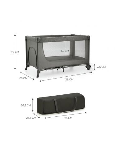 Kinderkraft Łóżeczko turystyczne Joy 2 ciemnoszary