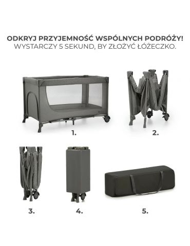 Kinderkraft Łóżeczko turystyczne Joy 2 ciemnoszary