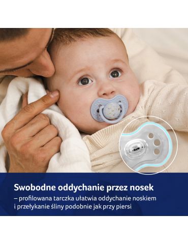 Lovi Smoczek silikonowy dynamiczny 18m+ Blosson blue