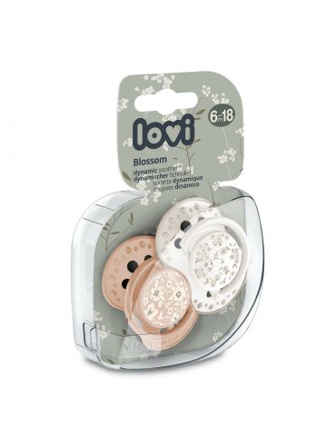 Lovi Smoczek silikonowy dynamiczny 6-18m Blosson ivory