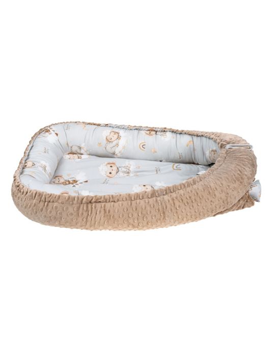 Bonjour Cherie Kokon niemowlęcy bambusowy Owieczki Minky Beige