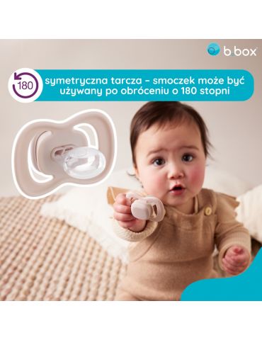 B.Box Smoczek silikonowy symetryczny 6m+ jagoda/róż