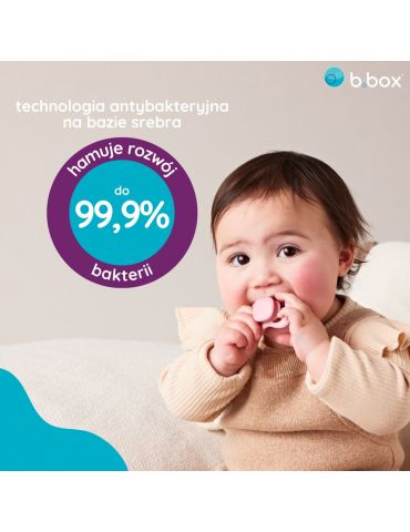 B.Box Smoczek silikonowy symetryczny 6m+ jagoda/róż