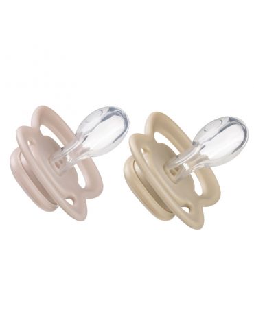 B.Box Smoczek silikonowy symetryczny 6m+ róż/latte