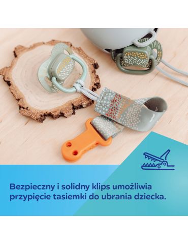 Canpol babies Tasiemka do smoczka Mountains pomarańczowa