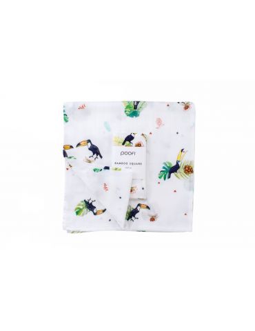 Poofi Pieluszka bambusowa Tropical 73/73 Tukany