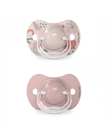 Suavinex smoczek fizjologiczny silikonowy Sx Pro Walk in the park 6-18m+ 2 szt. różowy