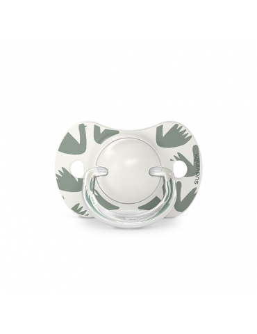 Suavinex smoczek fizjologiczny silikonowy Sx Pro Walk in the park 6-18m+ 2 szt. oliwkowy