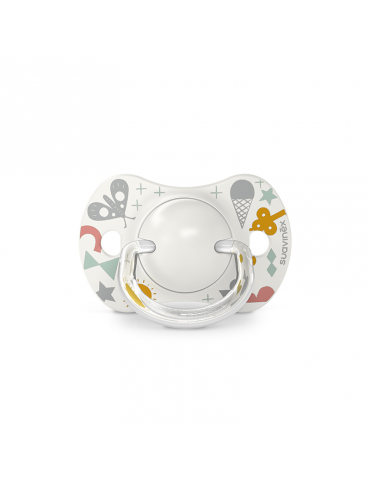 Suavinex smoczek fizjologiczny silikonowy Sx Pro Walk in the park 0-6m+ 2 szt. szary