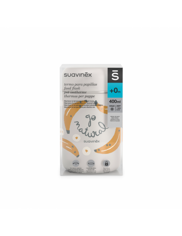 Suavinex Termos na pokarm 400 ml szary z bananem Go natural
