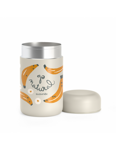 Suavinex Termos na pokarm 400 ml szary z bananem Go natural