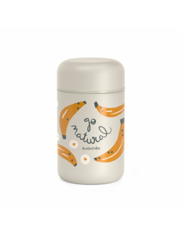 Suavinex Termos na pokarm 400 ml szary z bananem Go natural