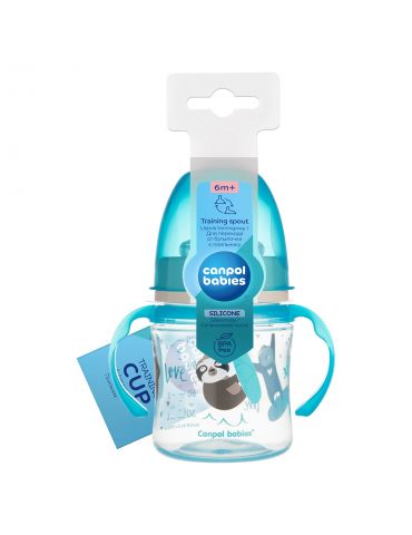 Canpol Babies Kubek treningowy EasyStart 120 ml Exotic animals niebieski