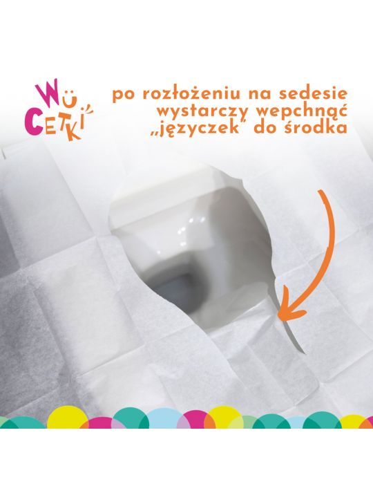 WuCetki Jednorazowe papierowe nakładki na toaletę dla dzieci i dorosłych 10 szt.