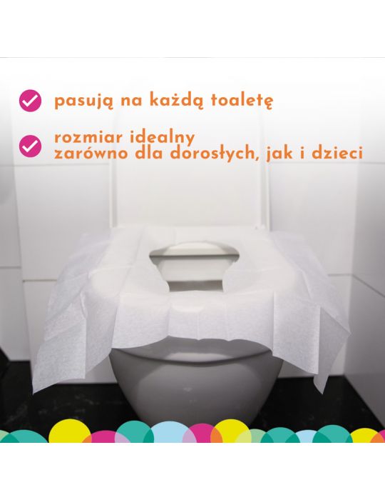 WuCetki Jednorazowe papierowe nakładki na toaletę dla dzieci i dorosłych 10 szt.