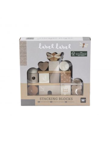 Label label Klocki drewniane Domek nugatowy