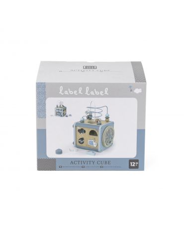 Label label Kostka drewniana interaktywna niebieska