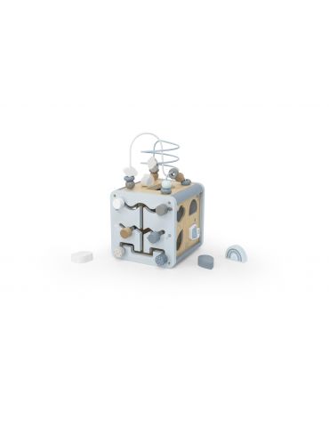 Label label Kostka drewniana interaktywna niebieska