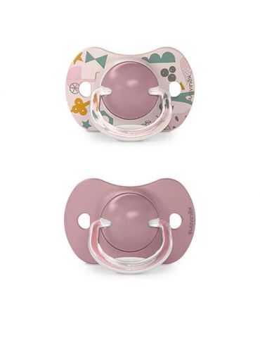 Suavinex smoczek fizjologiczny silikonowy Sx Pro Walk in the park 18m+ 2 szt. różowy