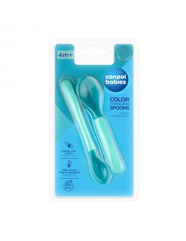 Canpol Babies Zestaw magicznych łyżek zmieniających kolor turkusowe 2 szt.