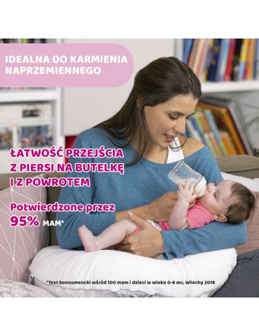 Chicco Butelka plastikowa Natural Feeling 150ml BLUE smoczek silikon 0m+